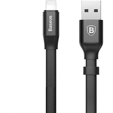 Obrázok Baseus plochý nabíjecí / datový kabel lightning Nimble Series 23cm černá CALMBJ-B01