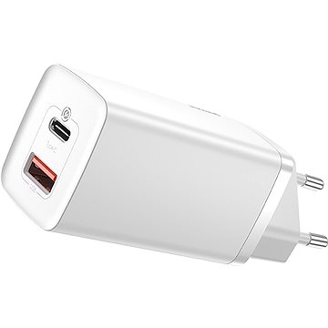 Obrázok Baseus GaN2 Lite Quick Charger USB + USB-C 65 W  White (CCGAN2L-B02)