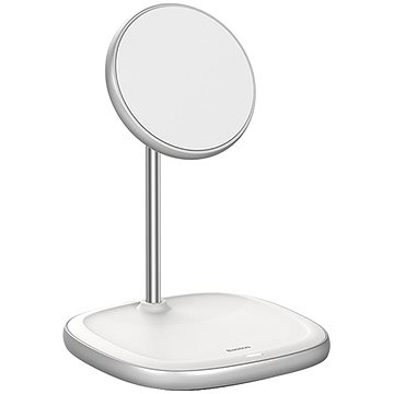 Obrázok Baseus Swan Magnetic Desktop Bracket Wireless Charger 15 W White (WXSW-02)