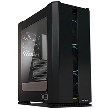 Obrázok ZALMAN X3 Black, skříň ATX bez zdroje, 5x aRGB ventilátory, X3 BLACK