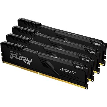 Obrázok Kingston FURY 128 GB KIT DDR4 3000 MHz CL16 Beast Black (KF430C16BBK4/128)