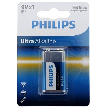 Obrázok Philips Philips 6LR61E1B/10 - Alkalická batéria 6LR61 ULTRA ALKALINE 9V P2193