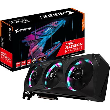 Obrázok GIGABYTE VGA AMD Radeon RX 6700 XT AORUS ELITE 12G, RX 6700 XT. 2xDP, 2xHDMI, GV-R67XTAORUS E-12GD