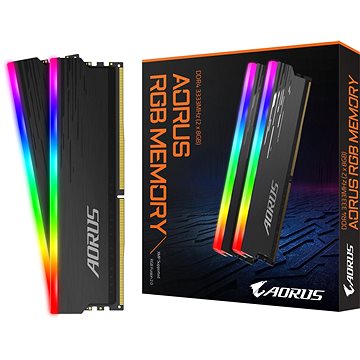 Obrázok GIGABYTE AORUS 16 GB KIT DDR4 3333 MHz CL18 RGB (GP-ARS16G33)