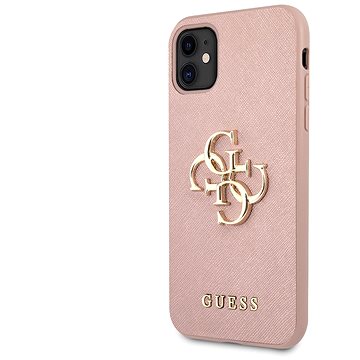 Obrázok Guess PU Saffiano Big 4G Metal Logo Zadný Kryt pre Apple iPhone 11 Pink (3700740506547)