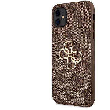 Obrázok Guess PU 4G Metal Logo Zadný Kryt pre Apple iPhone 11 Brown (3700740506639)