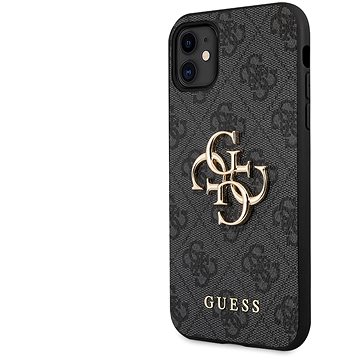 Obrázok Guess PU 4G Metal Logo Zadný Kryt pre Apple iPhone 11 Grey (3700740506608)