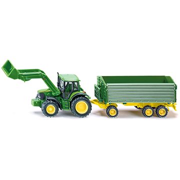 Obrázok SIKU John Deere s čelním nakladačem a přívěsem, měřítko 1:87