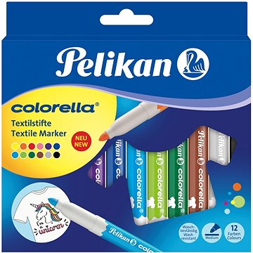 Obrázok Sada popisovačov Pelikan Colorella na textil 12 farieb , LC_PE814584