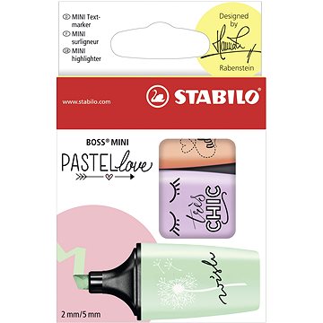 Obrázok Sada zvýrazňovačov STABILO BOSS mini pastel sada 3 ks , LC_ST700347