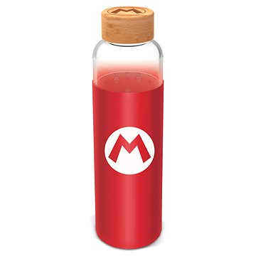 Obrázok STOR -  Sklenená fľaša so silikónovým povrchom SUPER MARIO 585ml, 00385