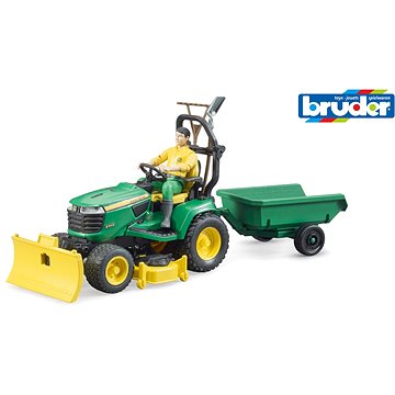 Obrázok Bruder Úžitkové vozidlá – bworld, traktor John Deere s prívesom a záhradníkom (4001702621049)