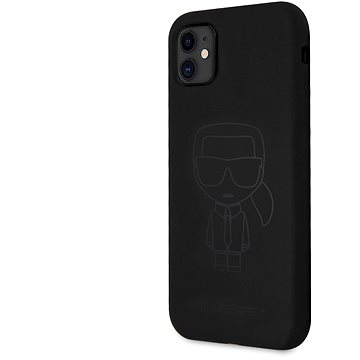 Obrázok Karl Lagerfeld Iconic Outline Silikónový Kryt na Apple iPhone 11 Tone on Tone Black (3700740502235)