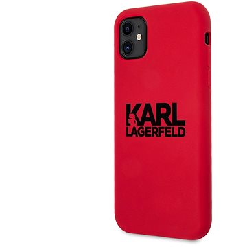 Obrázok Karl Lagerfeld Stack Black Logo Silikónový Kryt na Apple iPhone 11 Red (3700740502112)