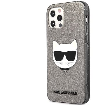 Obrázok Karl Lagerfeld Choupette Head Glitter Kryt na Apple iPhone 12/12 Pro Black (3700740502600)