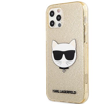 Obrázok Karl Lagerfeld Choupette Head Glitter Kryt na Apple iPhone 12/12 Pro Gold (3700740502631)