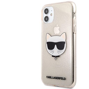 Obrázok Karl Lagerfeld Choupette Head Glitter Kryt na Apple iPhone 11 Gold (3700740503430)