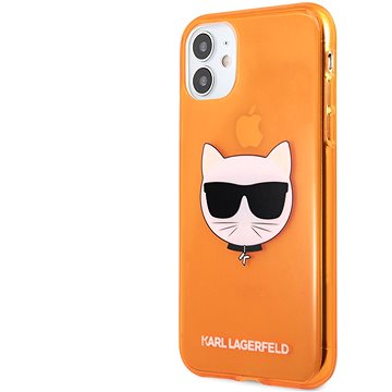 Obrázok Karl Lagerfeld TPU Choupette Head Kryt na Apple iPhone 11 Fluo Orange (3700740503478)