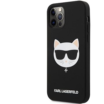 Obrázok Karl Lagerfeld Choupette Head Silikónový Kryt pre Apple iPhone 12/12 Pro Light Black (3700740499252)