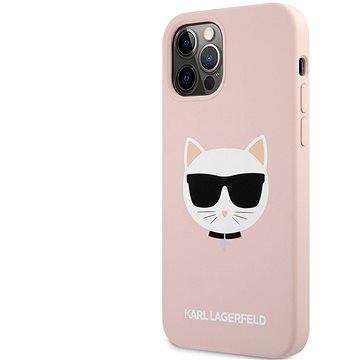 Obrázok Karl Lagerfeld Choupette Head Silikónový Kryt pre Apple iPhone 12/12 Pro Light Pink (3700740499313)