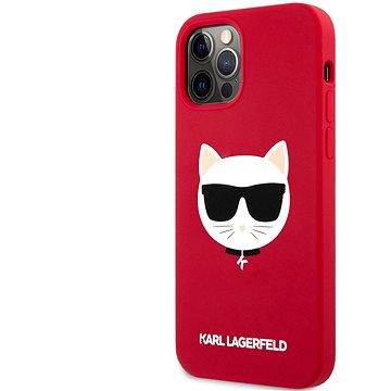 Obrázok Karl Lagerfeld Choupette Head Silikónový Kryt pre Apple iPhone 12/12 Pro Light Red (3700740499344)