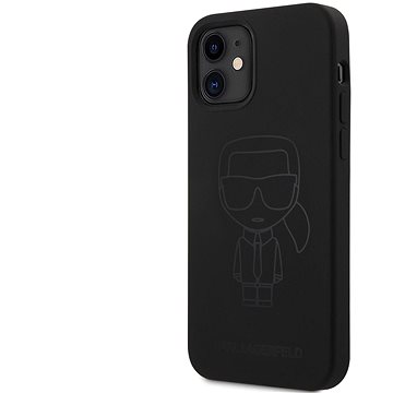 Obrázok Karl Lagerfeld Iconic Outline Silikónový Kryt pre Apple iPhone 12 mini Tone on Tone Black (3700740498217)