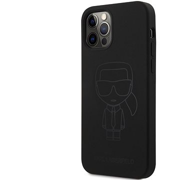 Obrázok Karl Lagerfeld Iconic Outline Silikónový Kryt pre Apple iPhone 12 Pro Max Tone on Tone Black (3700740498231)