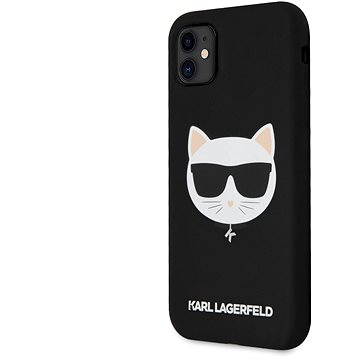 Obrázok Karl Lagerfeld Choupette Head Silikónový Kryt pre Apple iPhone 11 Black (3700740501849)