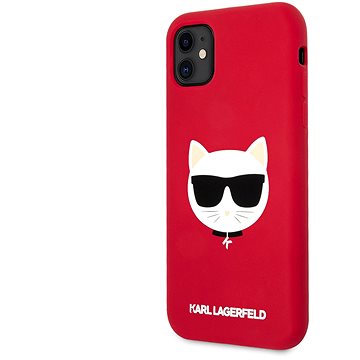 Obrázok Karl Lagerfeld Choupette Head Silikónový Kryt pre Apple iPhone 11 Red (3700740501931)