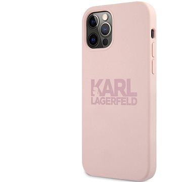 Obrázok Karl Lagerfeld Stack Pink Logo Silikónový Kryt pre Apple iPhone 12 Pro Max Pink (3700740499207)