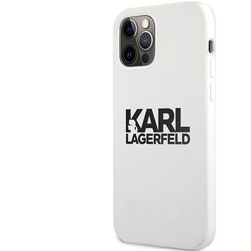 Obrázok Karl Lagerfeld Stack Black Logo Silikónový Kryt pre Apple iPhone 12 Pro Max White (3700740499177)