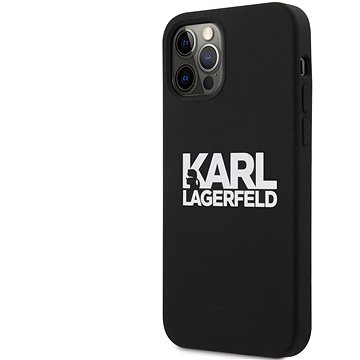 Obrázok Karl Lagerfeld Stack White Logo Silikónový Kryt pre Apple iPhone 12 Pro Max Black (3700740499146)