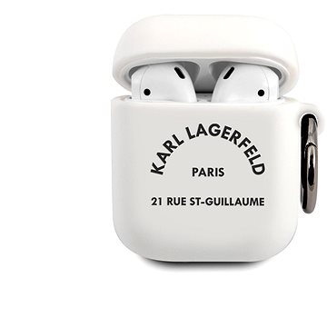 Obrázok Karl Lagerfeld Rue St Guillaume Silikónové Puzdro pre Airpods 1/2 White (3700740500767)