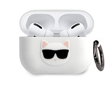 Obrázok Karl Lagerfeld Choupette Head Silikónové Puzdro pre Airpods Pro White (3700740494479)