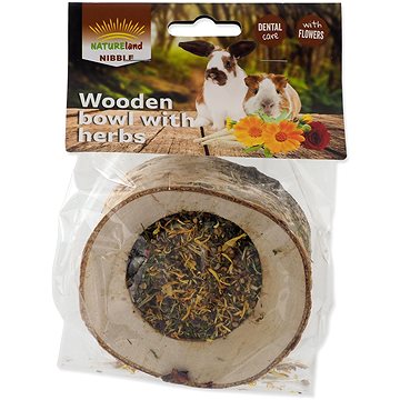 Obrázok Nature Land Nibble Miska plnená bylinkami drevená 120 g (8595681805737)