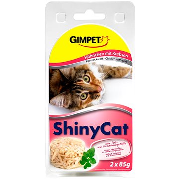 Obrázok GimCat Shiny Cat kura, krab 2× 70 g (4002064413518)