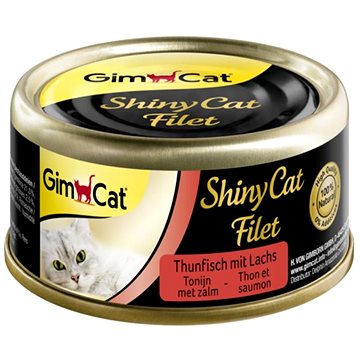 Obrázok GimCat Shiny Cat filet tuniak s lososom 70 g (4002064414201)