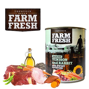 Obrázok Farm Fresh Dog Venision&Rabit+Sweet Potatoes konz 800g