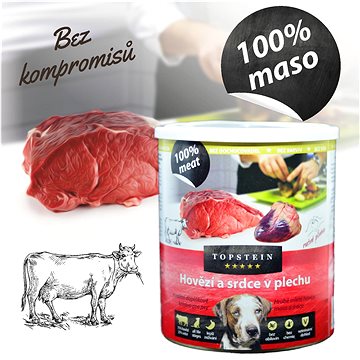 Obrázok Topstein Hovädzie a srdce v plechu 800 g