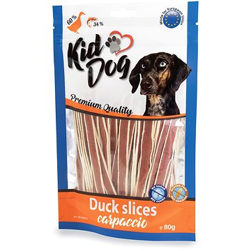 Obrázok KidDog Kachní proužky carpaccio 80 g (8596410046148)