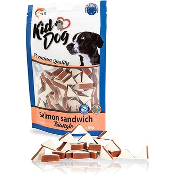 Obrázok KidDog Lososové sendvičové trojúhelníčky 80 g (8596410047091)