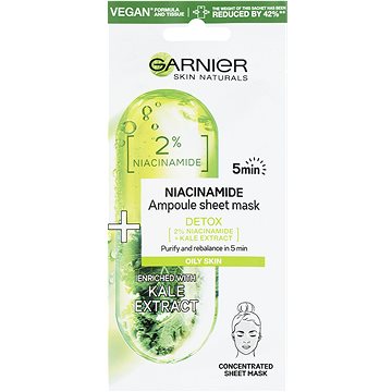 Obrázok GARNIER Skin Naturals Ampoule Sheet Mask Niacinamide and Kale Extract 15 g (3600542387149)