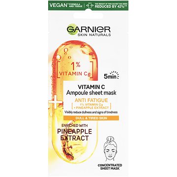 Obrázok GARNIER Skin Naturals Ampoule Sheet Mask Vitamin C and Pineapple Extract 15 g (3600542387200)