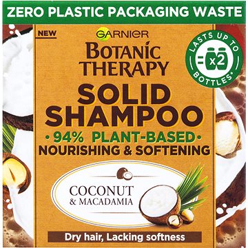 Obrázok GARNIER Botanic Therapy Solid Shampoo Coconut & Macadamia vyživující a zjemňující tuhý šampon 60 g (3600542410489)