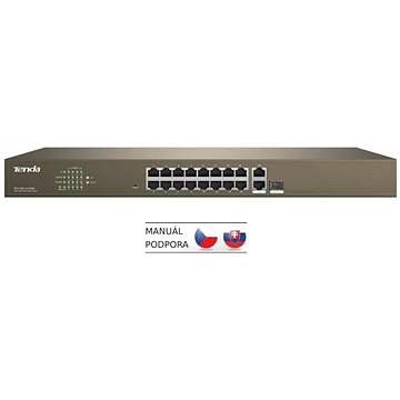 Obrázok Tenda TEF1218P-16-250W PoE AT WebSmart switch - 16x PoE 100 Mb/s + 2x Uplink 1Gb/s RJ45 / SFP, 230W TEF1218P-16-250W