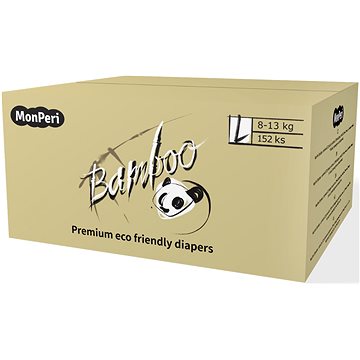 Obrázok MonPeri Bamboo EKO L (veľ. 4) 8 – 13 kg, Mega pack 152 ks (8594169731575)