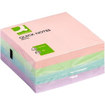 Obrázok Q-Connect Blok kocka samolepiaca pastelová,mix 76x76mm (400listov)