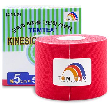 Obrázok TEMTEX KINESOLOGY TAPE 5 cm x 5 m, červená 1x1 ks