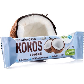 Obrázok KetoLife Low Carb tyčinka - Kokos v čokoláde (8594181011365)