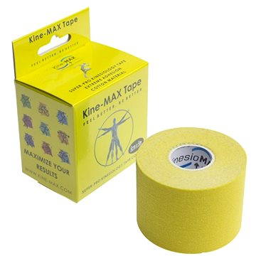 Obrázok Kine-MAX Super-Pro Cotton Kinesiology Tape žltá tejpovacia páska 5cm x 5m, 1x1 ks